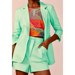 BLAZER LINHO ALONGADO - MENTA - Ref: 06082117607 - LUXURY COUNTRY WOMAN