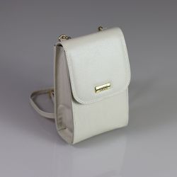 Bolsa Lia Gelo - Metal Ouro | Couro Legítimo - LUZZIÊ