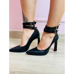 Scarpin Preto com Solado Vermelho - MADAME MALIA 