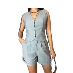 Conjunto Valentina Alfaiataria Cinza - MADAME MALIA 