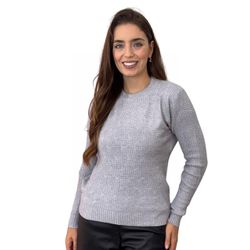 Blusa Tricô Modal Marina Cinza - MADAME MALIA 