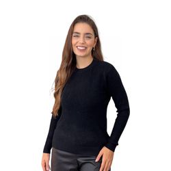 Blusa Tricô Modal Marina Preto - MADAME MALIA 