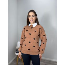 Blusa Trico Amanda Marrom - MADAME MALIA 