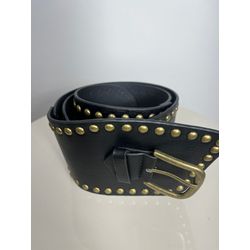 Cinto Lara Boho Preto Taxa Douradas - MADAME MALIA 