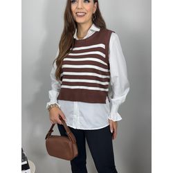 Conjunto Alessia listra marrom - MADAME MALIA 