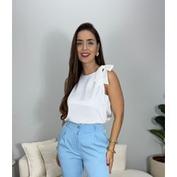 Blusa Acetinada Betina Branco - MADAME MALIA 