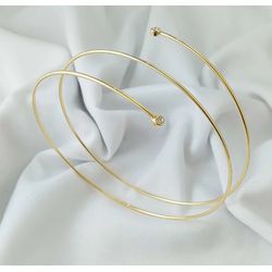 bracelete bíceps aro zircônias regulável dourado -... - Magnólia Elements 
