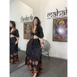 Conjunto Boho Saia Longa - 34 - MAHAKALI