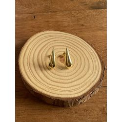 Brinco Gota Chapa Dourado 2.2cm - 22823 - M&A jóias