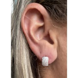 Brinco argola zircônia - 0063 - MarAmar Pratas e Semijoias 