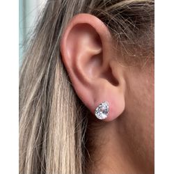 Brinco zircõnia gota - 0058 - MarAmar Pratas e Semijoias 