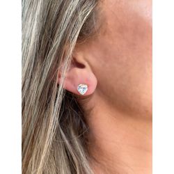 Brinco zirconia coração - 0016 - MarAmar Pratas e Semijoias 