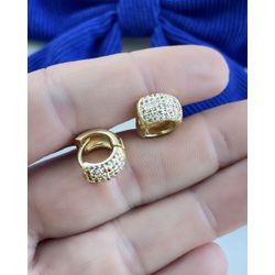 ARGOLA ZIRCONIA DOURADA - 0029 - MarAmar Pratas e Semijoias 