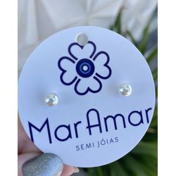 Brinco pérola pequeno folheado a ouro - 0013 - MarAmar Pratas e Semijoias 