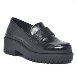 SAPATO VIA MARTE PRETO VERNIZ GLAMOUR - 153371 - MARCELUS CALCADOS