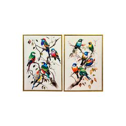 Dupla Quadro 45x30 Passaros - Q4530-DPA - Marcia Helena Decorações