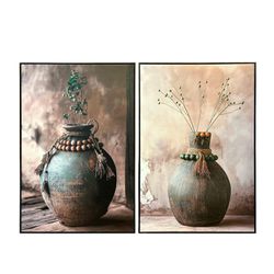 Dupla de Quadros 90x60 Vaso Rústico - DQ9060-VR - Marcia Helena Decorações