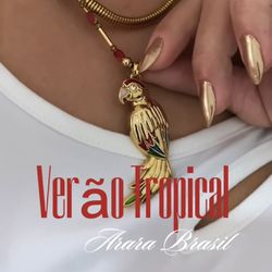 Colar arara Brasil - 00079 - Mariana Bertoni Acessórios