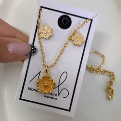 Conjuntinho florzinha infantil - 000102 - Mariana Bertoni Acessórios