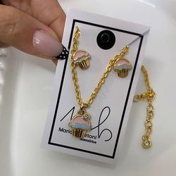 Conjuntinho cupcake infantil - 000101 - Mariana Bertoni Acessórios