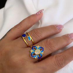 Anel flor mosaico - 00097 - Mariana Bertoni Acessórios