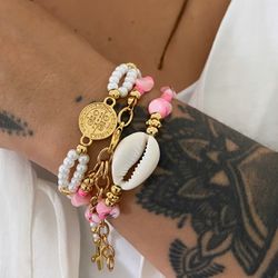 Pulseira terço pérola branca São Bento - 00074 - Mariana Bertoni Acessórios