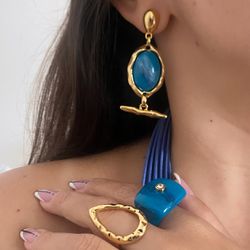 Brinco deja vu blue - 000124 - Mariana Bertoni Acessórios