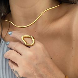 Colar Aro Fio Ondulado - 00036 - Mariana Bertoni Acessórios