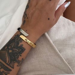 Bracelete Duplo Orgânico com Abertura Frontal - 00... - Mariana Bertoni Acessórios