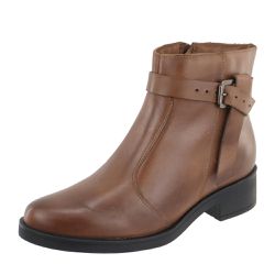 Bota Casual Feminina Em Couro Cano Curto... - Maria Paula Store