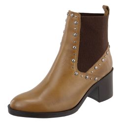 Bota Chelsea Apliques Salto Grosso em Co... - Maria Paula Store