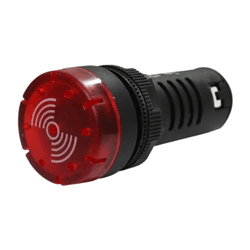 Sinalizador Sonoro Led 22MM 220V Vermelho - 05858 - Comercial Salla