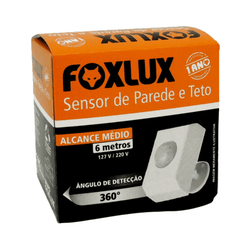 Sensor presença sobrepor parede e teto Foxlux - 33... - Comercial Salla