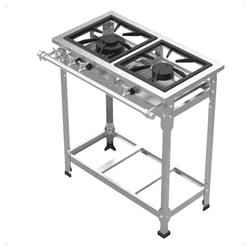 Fogão Industrial Inox 2 Bocas 30 X 30 Baixa Pressã... - Comercial Salla