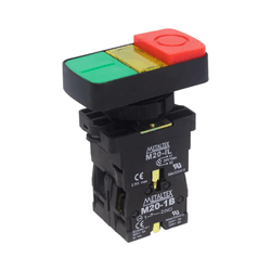 Botao iluminado duplo verde vermelho 24v 1NA+1NF M... - Loja do Salla