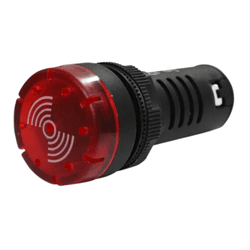 Sinalizador Sonoro Led 22MM 24VCA/CC Vermelho - 10... - Loja do Salla
