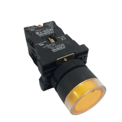 Botao Comando Iluminado Amarelo 24V 1NA 1NF Metalt... - Loja do Salla
