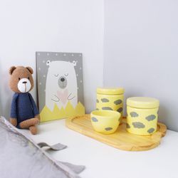 Kit Higiene Bebê Nuvem Amarelo - Marmelo Doce