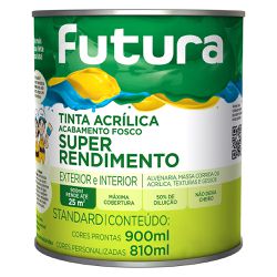 Tinta Acrílica Standard Fosca 0,9L Branco - Futura - Marquezim Tintas