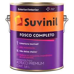 Tinta Acrílica Premium Fosco 3,6L - Suvinil Fosco ... - Marquezim Tintas