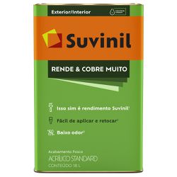 Tinta Acrílica Standard Fosco 18L Branco - Suvinil... - Marquezim Tintas