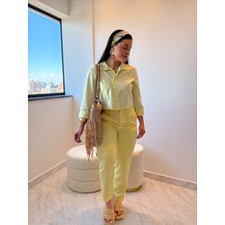 Calça alfaiataria Pietra Amarelo... - Marya Conceito