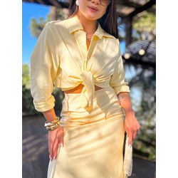 Camisa Érica Amarelo... - Marya Conceito