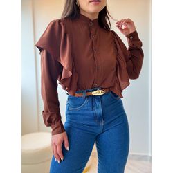 Camisa Cléo Marrom... - Marya Conceito
