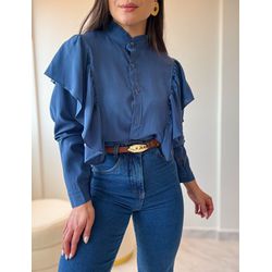 Camisa Cléo Azul... - Marya Conceito