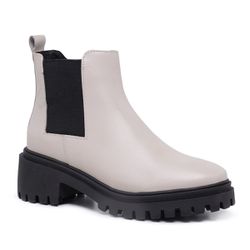 Bota Coturno Chelsea Couro Off white - 280005 - MAXTHERAPY