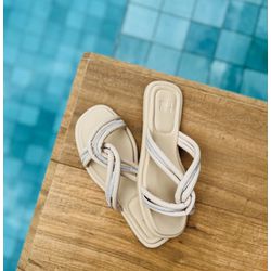 Rasteirinha Strass Comfort Luna Off white Milk - 2... - MAXTHERAPY