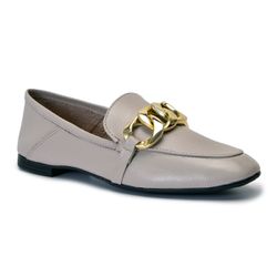 Mocassim Puglia Feminino Comfort em Couro Cromo - ... - MAXTHERAPY