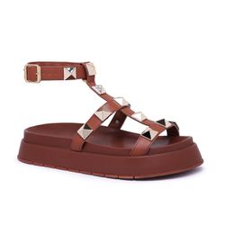 Sandália Flatform Ágata Pirâmides Comfort Maxthera... - MAXTHERAPY