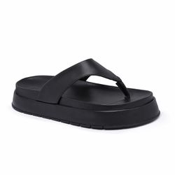 Sandália Flatform Comfort Ísis Maxtherapy Preto - ... - MAXTHERAPY